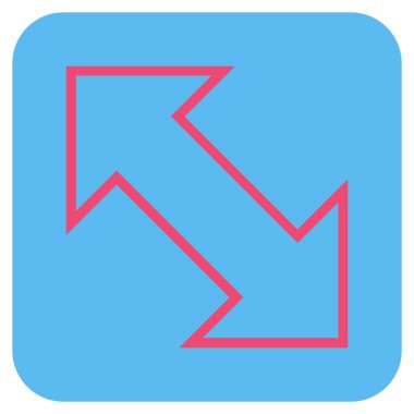 Exchange çapraz düz kare vektör simgesi