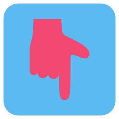 El işaretçisi düz aşağı vektör simgesi kare