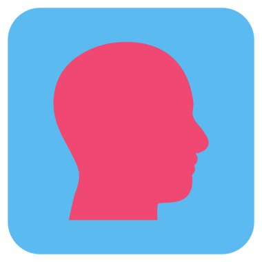 Kafa düz kare vektör simge profil