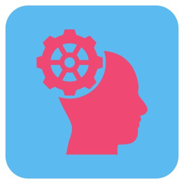 Düz kare vektör simge kafa dişli