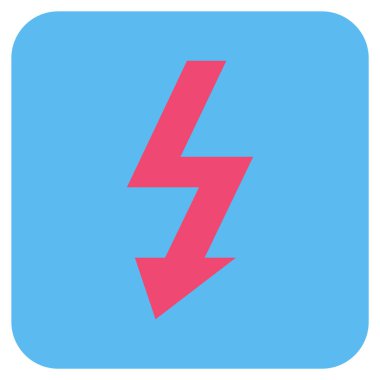 Yüksek gerilim düz kare vektör simgesi