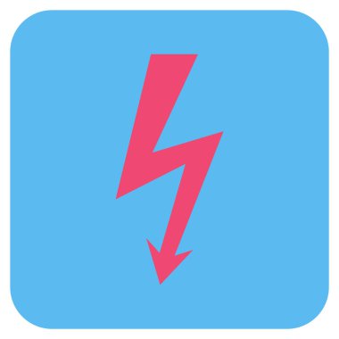 Yüksek gerilim düz kare vektör simgesi