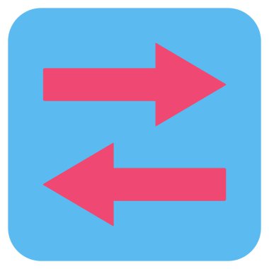 Yatay Çevir oklar düz kare vektör simgesi