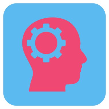 Akıl vites düz kare vektör simgesi