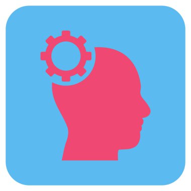 Akıl vites düz kare vektör simgesi