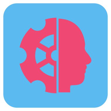 Akıl düz kare vektör simgesi