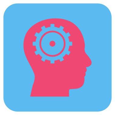 Akıl düz kare vektör simgesi