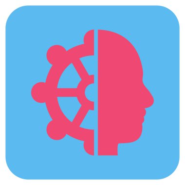 Akıl düz kare vektör simgesi