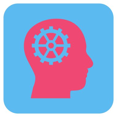 Akıl düz kare vektör simgesi