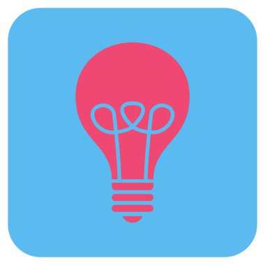 Lamba ampul düz kare vektör simgesi