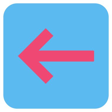 Sol ok düz kare vektör simgesi