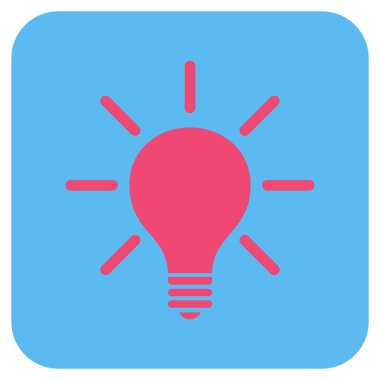 Ampul düz kare vektör simgesi