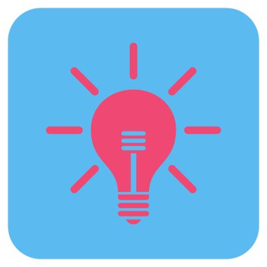 Ampul düz kare vektör simgesi