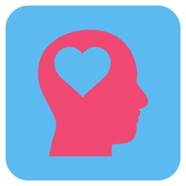 Sevgili baş düz kare vektör simgesi