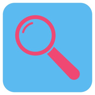 Büyüteç'i düz kare vektör simgesi