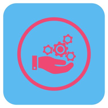 Vektör simge mekanik Servisi düz kare