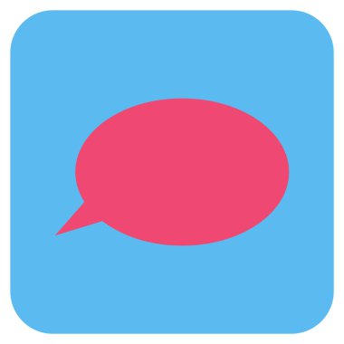 İleti bulut düz kare vektör simgesi