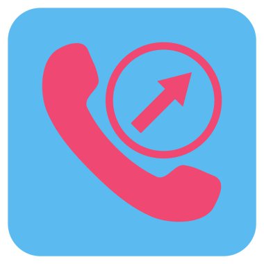 Giden arama düz kare vektör simgesi