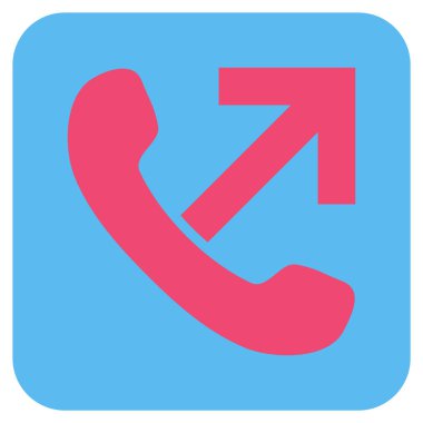 Giden arama düz kare vektör simgesi