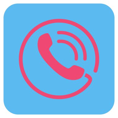 Telefon görüşmesi düz kare vektör simgesi