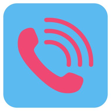 Telefon görüşmesi düz kare vektör simgesi