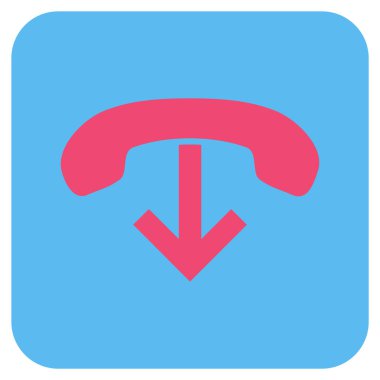 Vektör simge telefon asmak düz kare