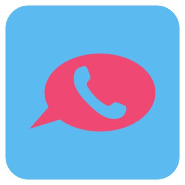 Telefon iletisi düz kare vektör simgesi