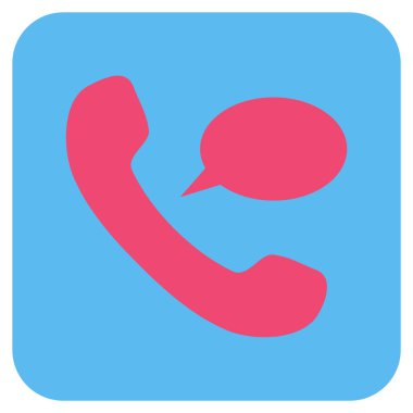 Telefon iletisi düz kare vektör simgesi