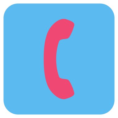 Telefon alıcı düz kare vektör simgesi