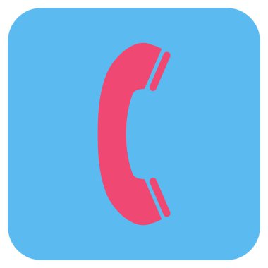 Telefon alıcı düz kare vektör simgesi