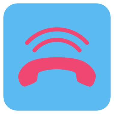 Telefon zil düz kare vektör simgesi