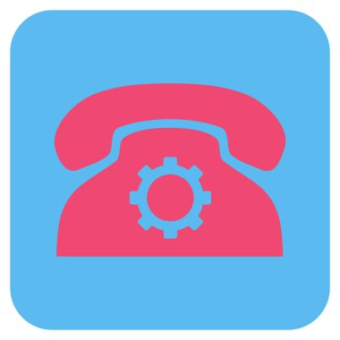 Telefon ayarları düz kare vektör simgesi