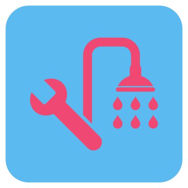 Sıhhi tesisat düz kare vektör simgesi