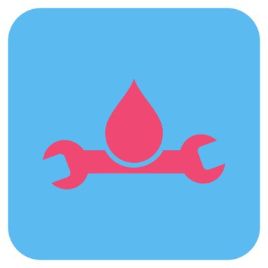 Sıhhi tesisat düz kare vektör simgesi