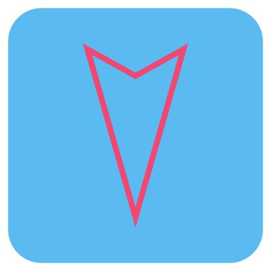 İşaretçi düz aşağı vektör simgesi kare