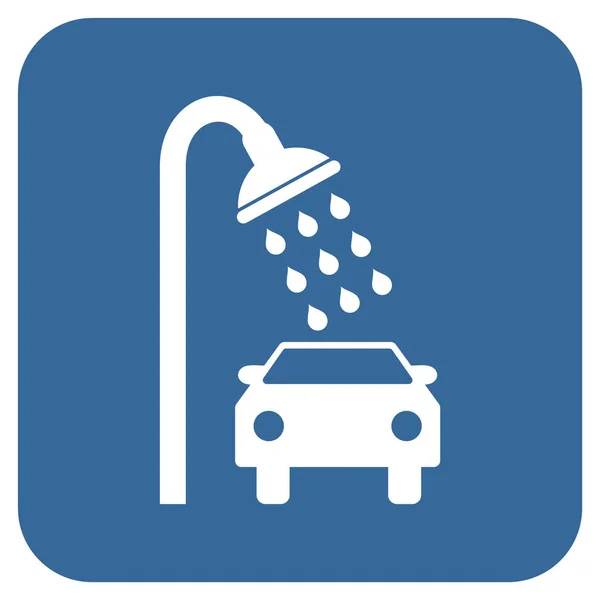 Icono de vector cuadrado plano de ducha de coche — Archivo Imágenes Vectoriales