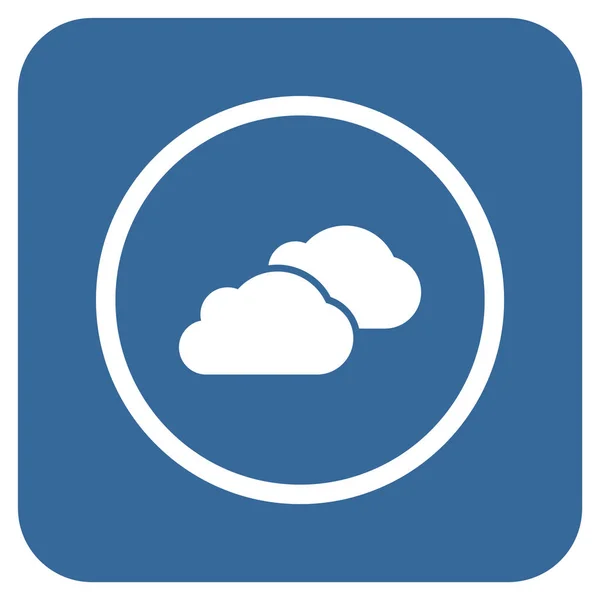 Wolken flache quadratische Vektorsymbol — Stockvektor