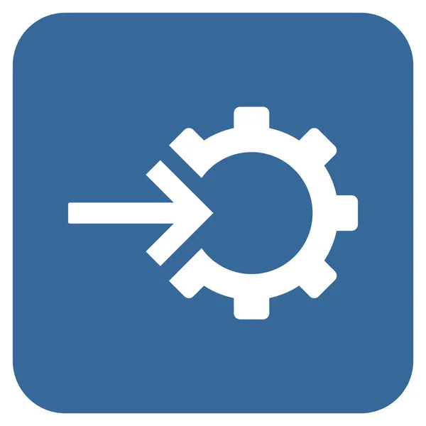 Icono de vector cuadrado plano de integración de engranajes — Vector de stock