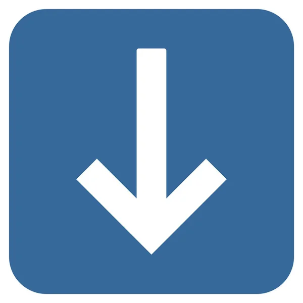 Beneden pijl Platte vierkante Vector Icon — Stockvector