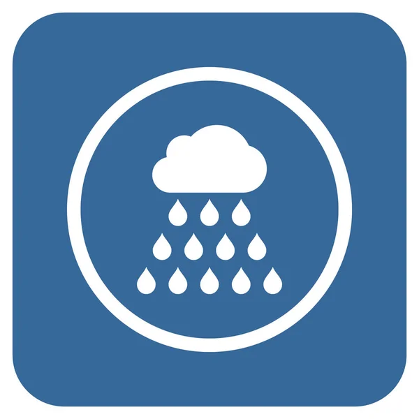 Nuvem de chuva plana vetor quadrado ícone —  Vetores de Stock