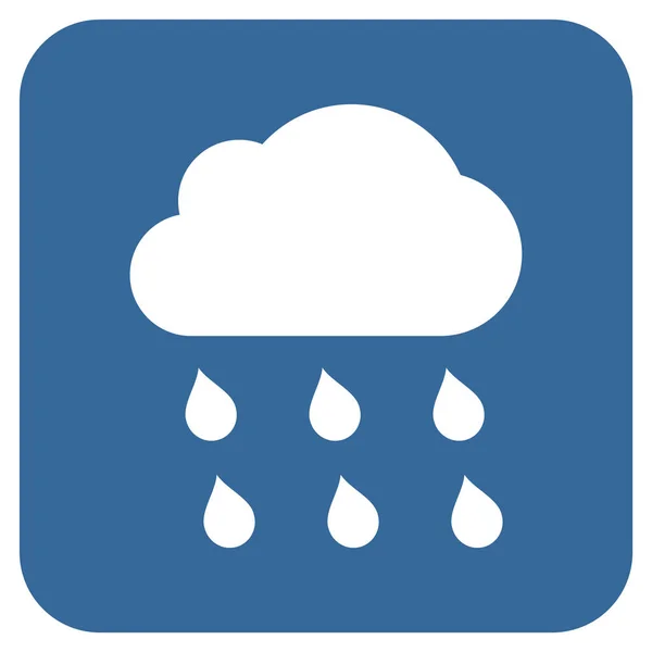 Regen Wolke flach quadratisch Vektor Symbol — Stockvektor