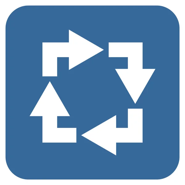 Platte vierkante Vector Icon recyclen — Stockvector