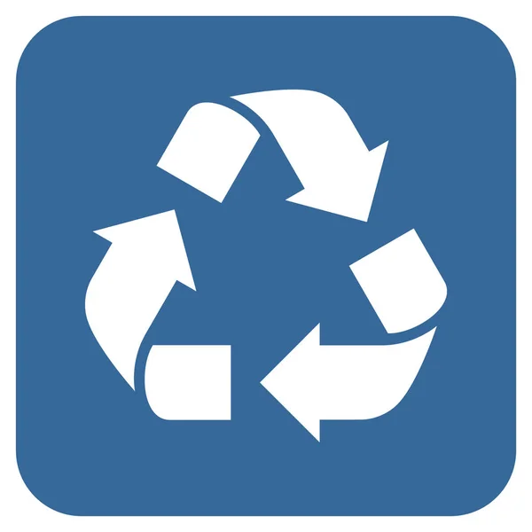 Recycle Flat Squared Vector Icon — Stock Vector