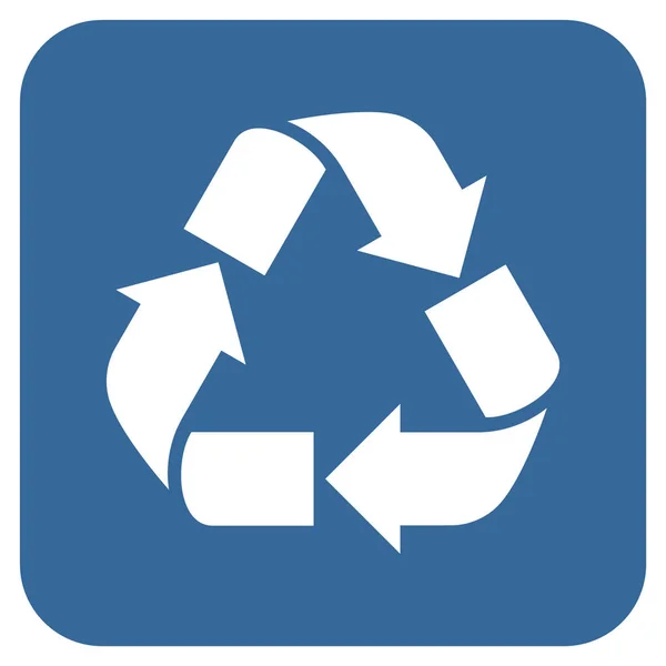 Recycle Flat Squared Vector Icon — Stock Vector