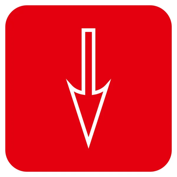 Freccia affilata giù piatto quadrato icona vettoriale — Vettoriale Stock