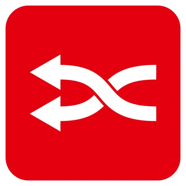 Shuffle Arrows Left Flat Squared Vector Icon — Stock Vector