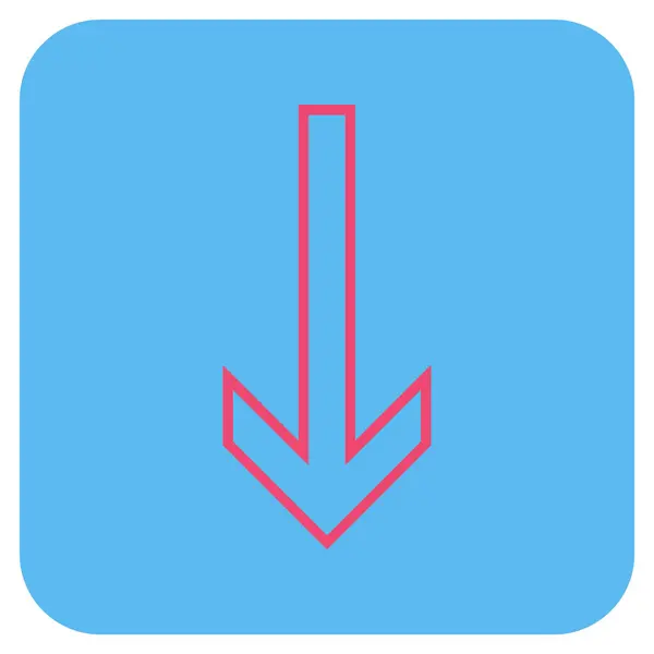 Pil ner platt fyrkant vektor symbol — Stock vektor