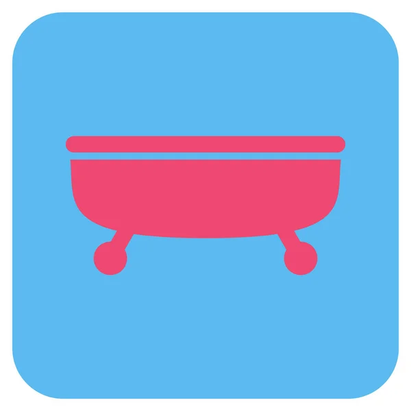 Bathtub Flat Squared Vector Icon — Stock Vector
