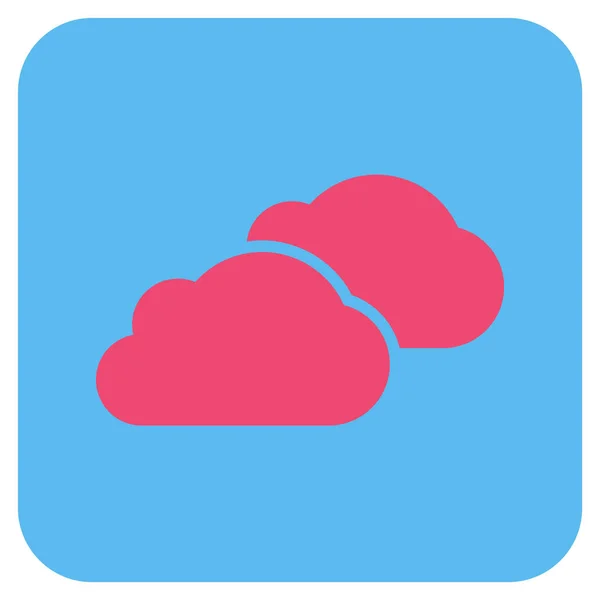 Wolken flache quadratische Vektorsymbol — Stockvektor