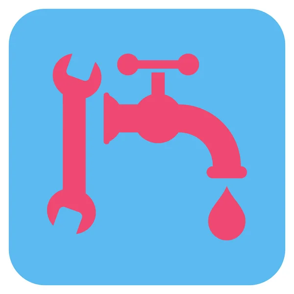 Plumbing Flat Squared Vector Icon — Stock Vector